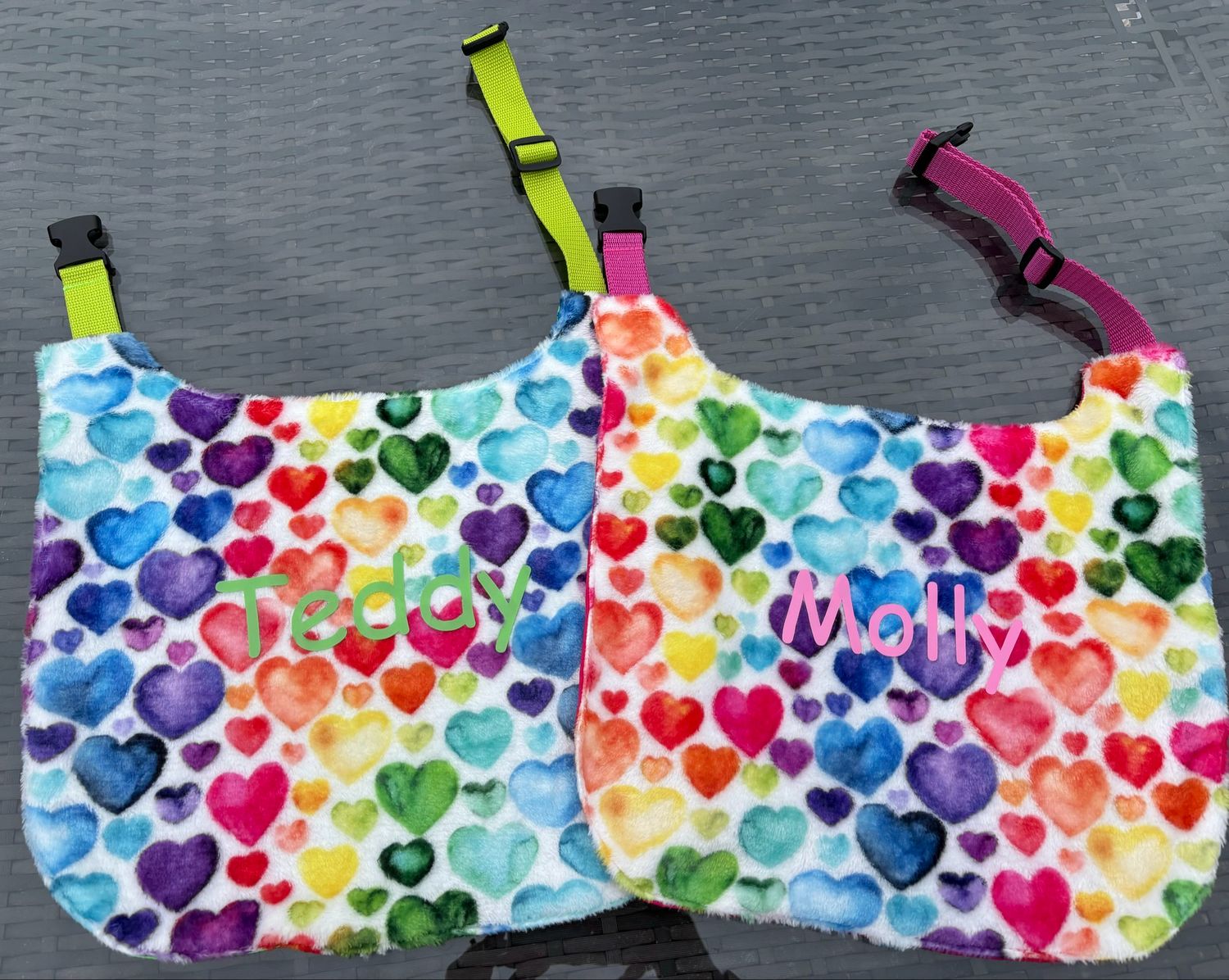 Large Breed Rainbow Heart Dog Bib
