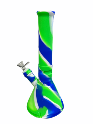 Big Silicone Blue & Green Water Pipe