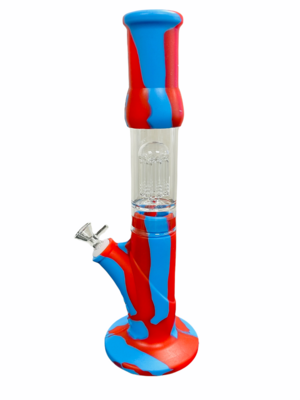 Clear Mid Silicone Blue Water Pipe