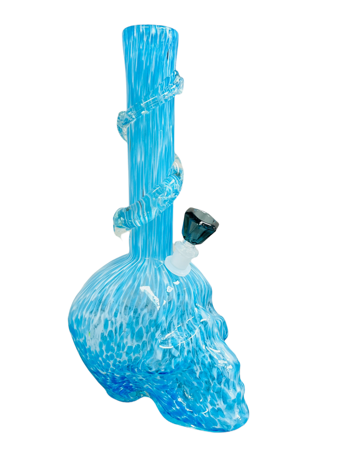 Blue Skull Glass Water Pipe