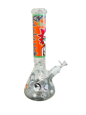 Custom Rick & Morty Glass Water Pipe