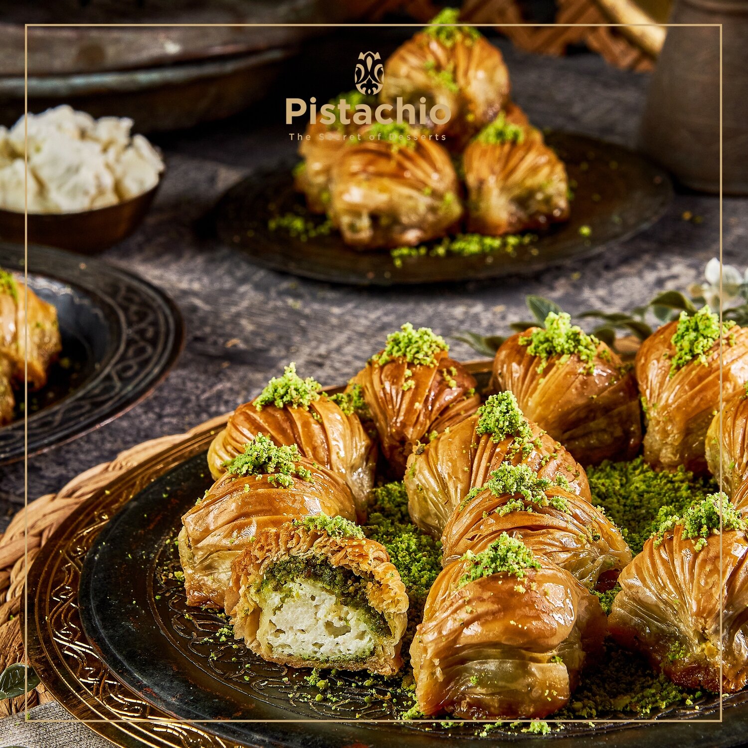 Midye Baklava Cream &amp; Pistachio Weight 250 gr