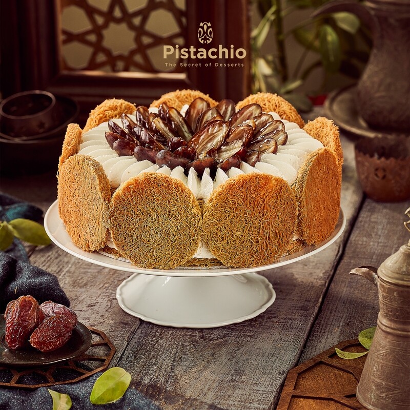 Ottoman Kunafa Date Cake Tart