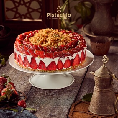 Ottoman Kunafa Strawberry Cheesecake Tart