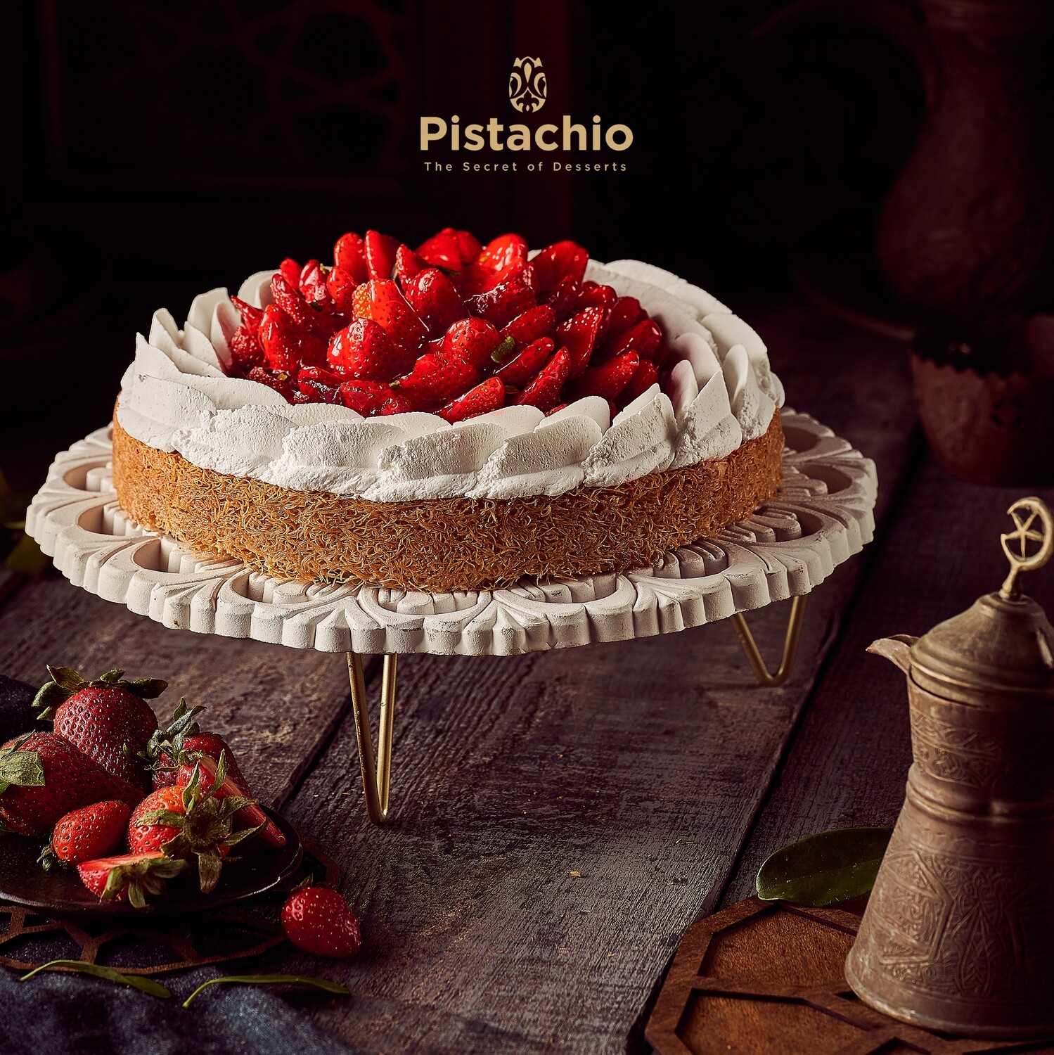 Crunchy Kunafa Strawberry Bowl