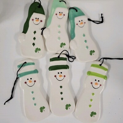 Irish Christmas Snowman Ornament