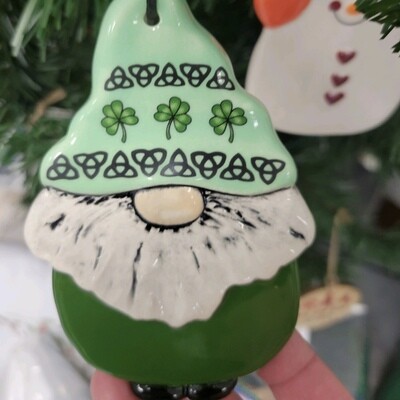 Irish Gnome Christmas Ornament