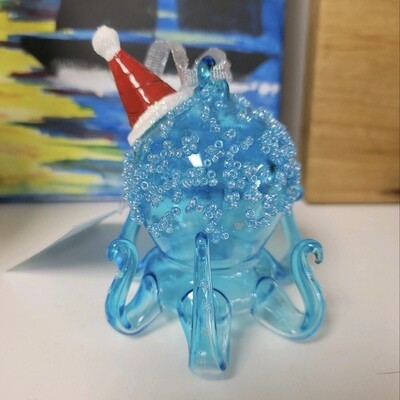 Glass Octopus Christmas Ornament