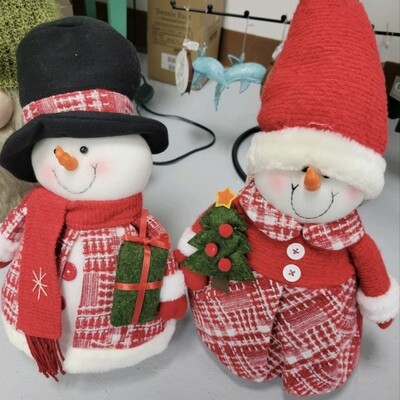 Plush Snowman Couple Decoration