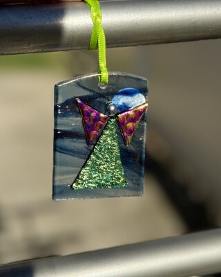 Connemara Blue-Angel Ornament (Green/Purple)