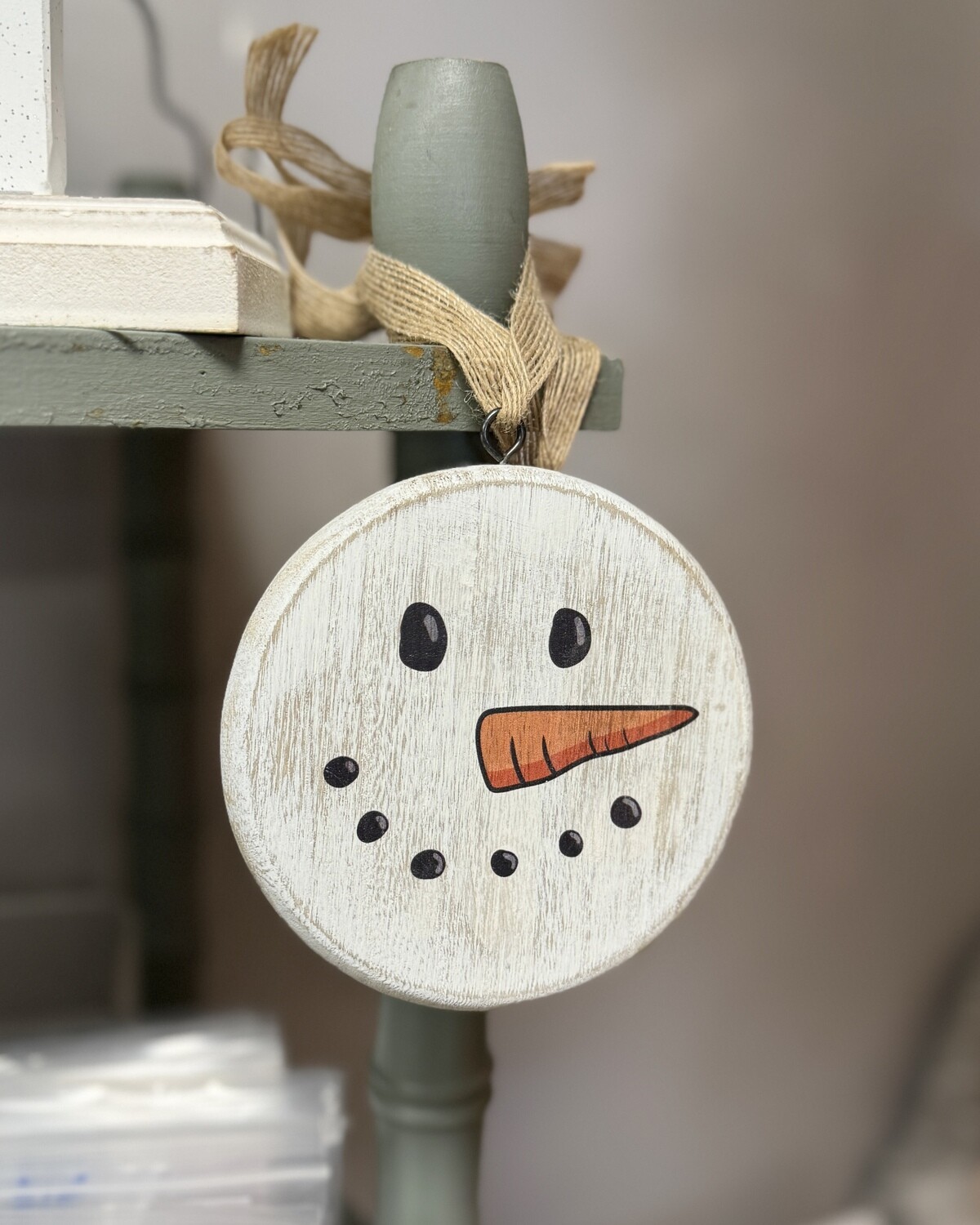 Hanging Wood Rustic Snowman