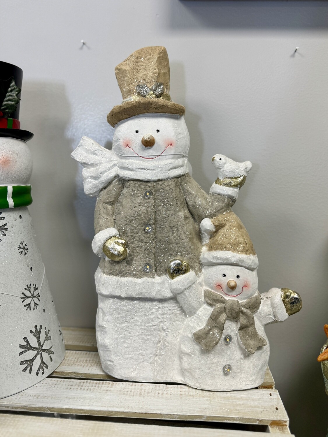 Champagne and Silver Snowmen