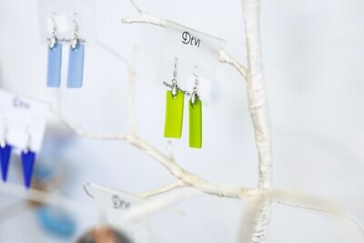 Devi Green Seaglass Earrings