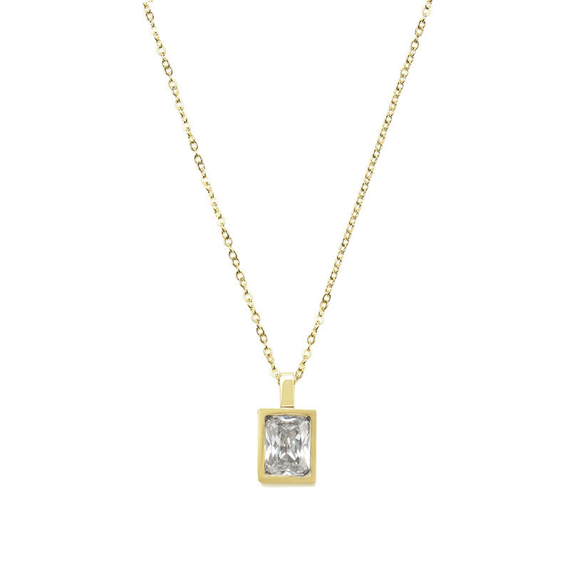 Luxury French Square Necklace Color White