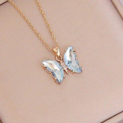Butterfly Light Blue Necklace