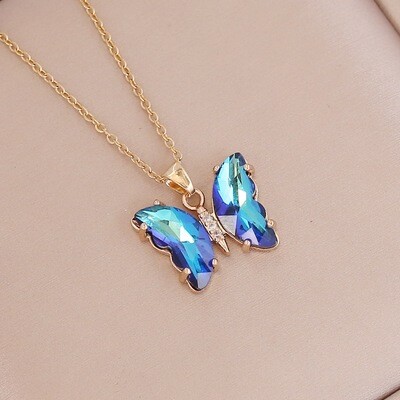 Butterfly Dark Blue Necklace