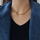 Titanium Steel Women's Thick Chain Gold