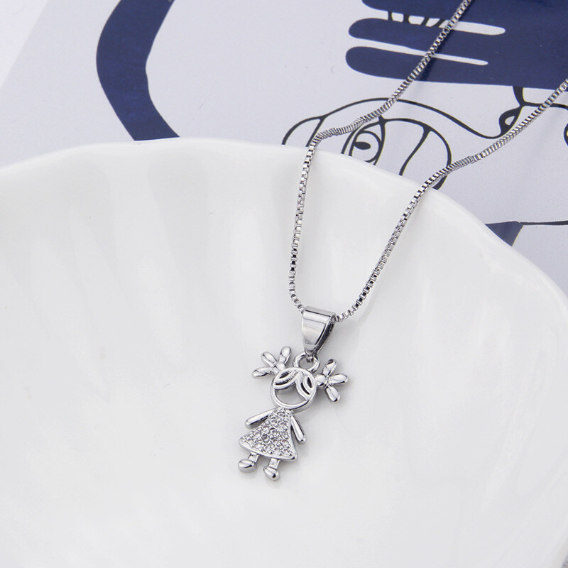Little Girl  Necklace Platinum