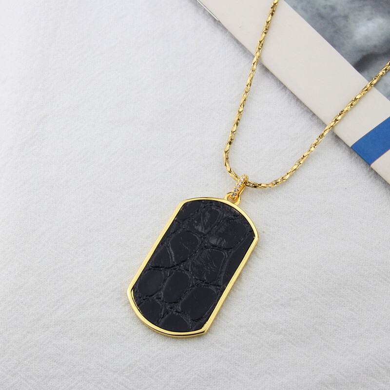 ​Turtle Cracked Leather Copper Sweater Chain