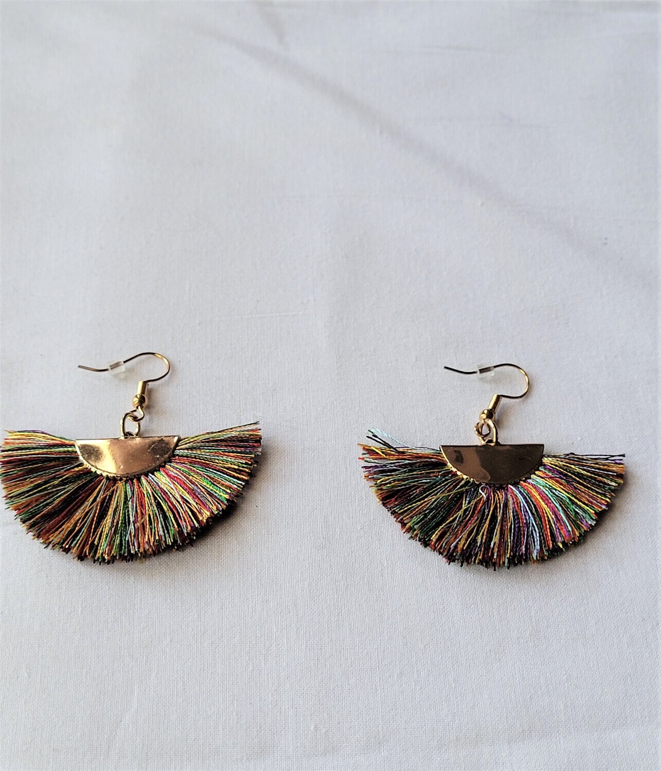 Multicolor Tassel Fan Earring