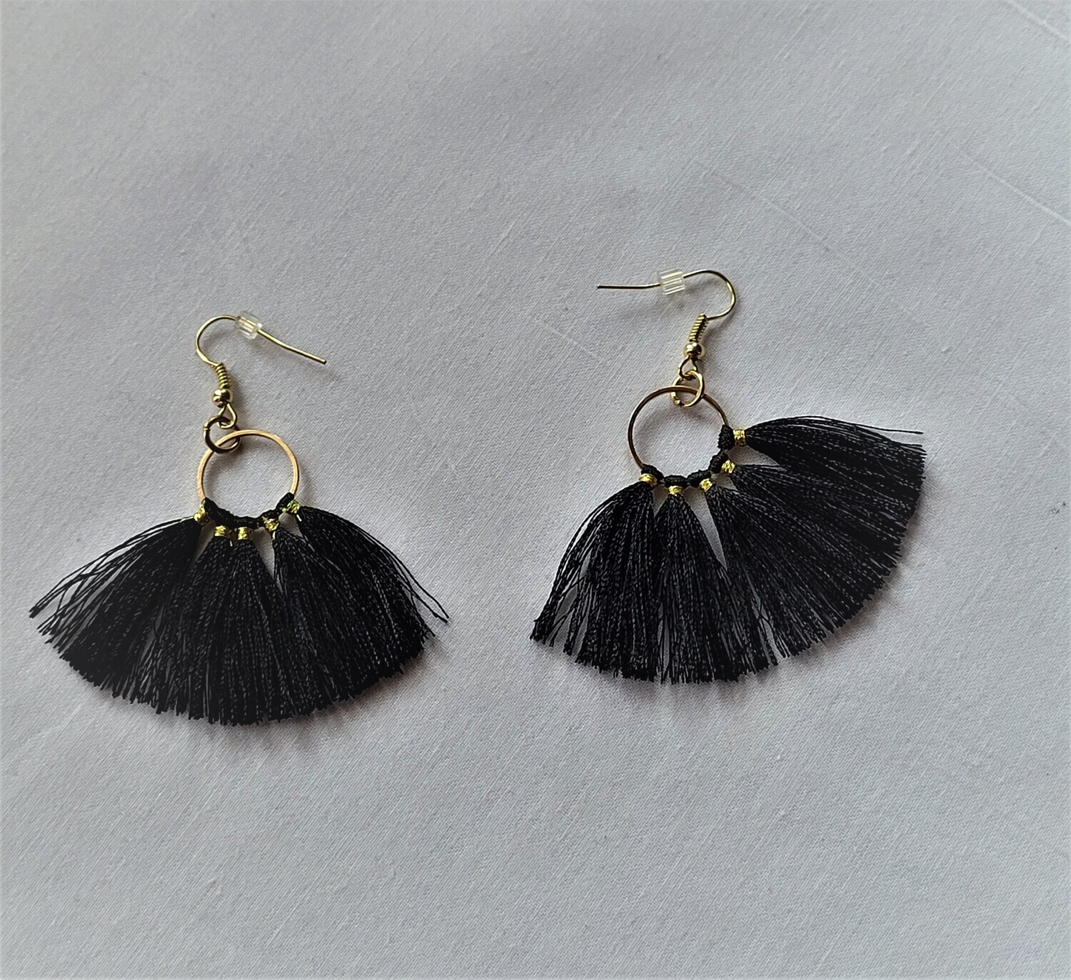 Five Tassel Earring Black