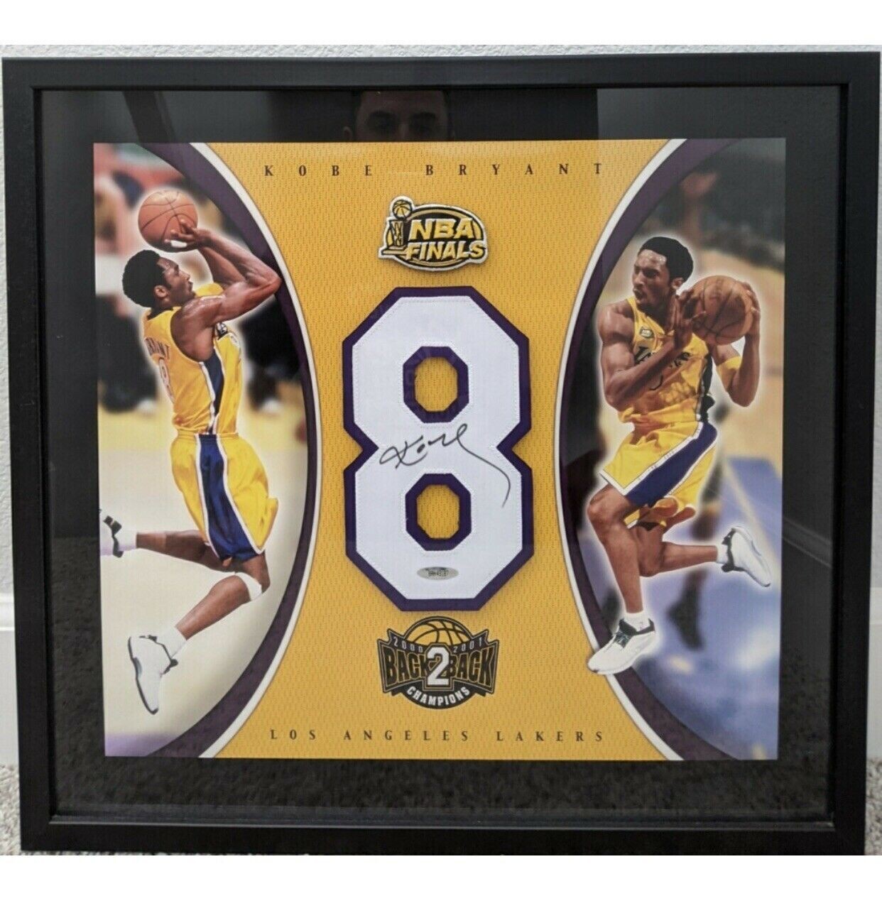 KOBE BRYANT AUTOGRAPHED UDA JERSEY NUMBER WITH PLATE & PHOTOS