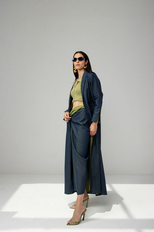 Limeshine Denim Abaya