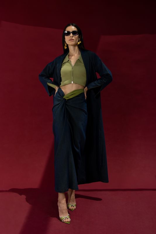 Maeve Denim Knotted Skirt
