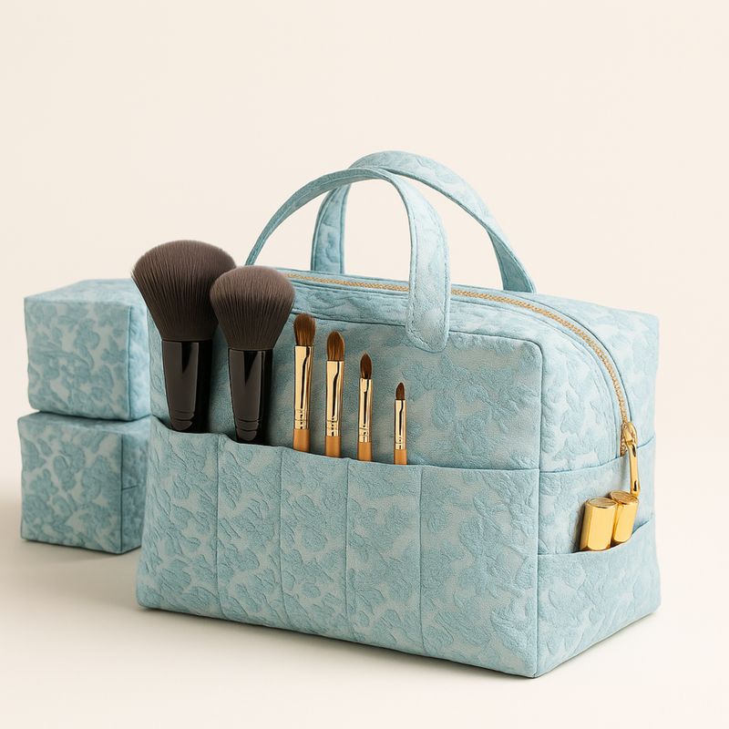 Baby Blue Floral Brocade Gemini Bag