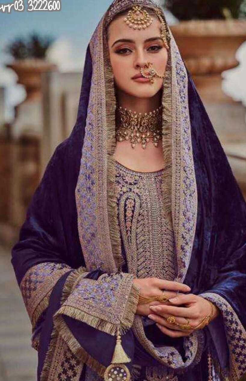 Enchanting Opulence: Pakistani Velvet Suit for Weddings