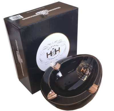 Insignia Collection - Cigar Ashtray - Black Oval - 7 1/2 x 9 x 4 1/2