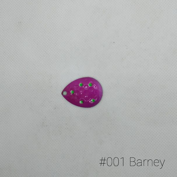 #001 Barney W/Green Back Size 4 3pk Krankie Lure Colorado Blades