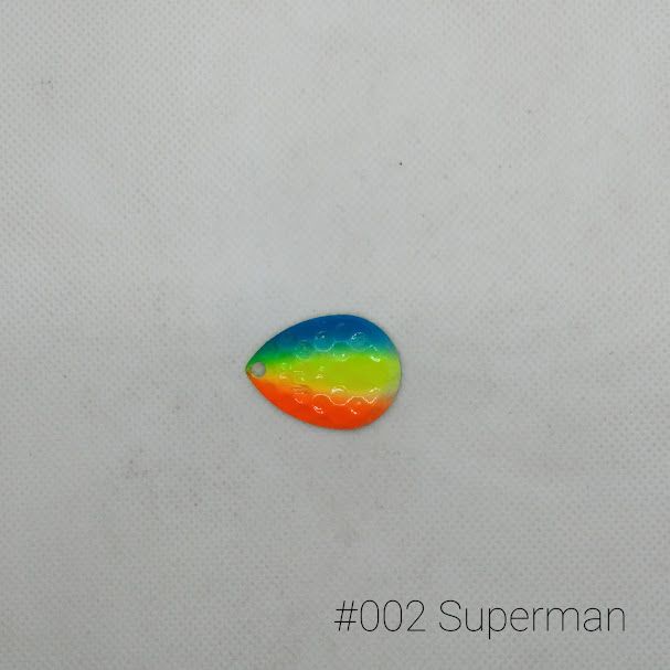 #002 Superman W/Chartreuse Back Size 5 3pk Krankie Lure Colorado Blades