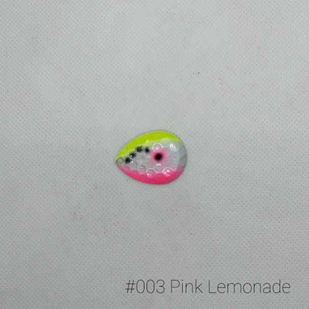 #003 Pink Lemonade W/Chartreuse Back Size 4 3pk Krankie Lure Colorado Blades