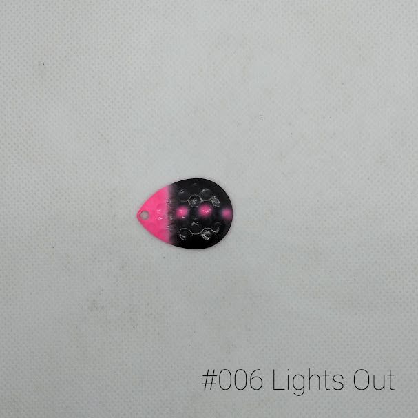#006 Lights Out W/Hot Pink Back Size 4 3pk Krankie Lure Colorado Blades
