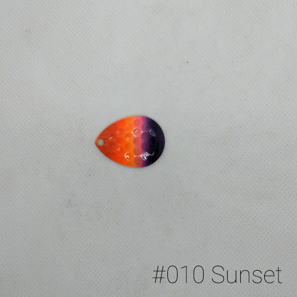 #010 Sunset W/Chartreuse Back Size 5 3pk Krankie Lure Colorado Blades