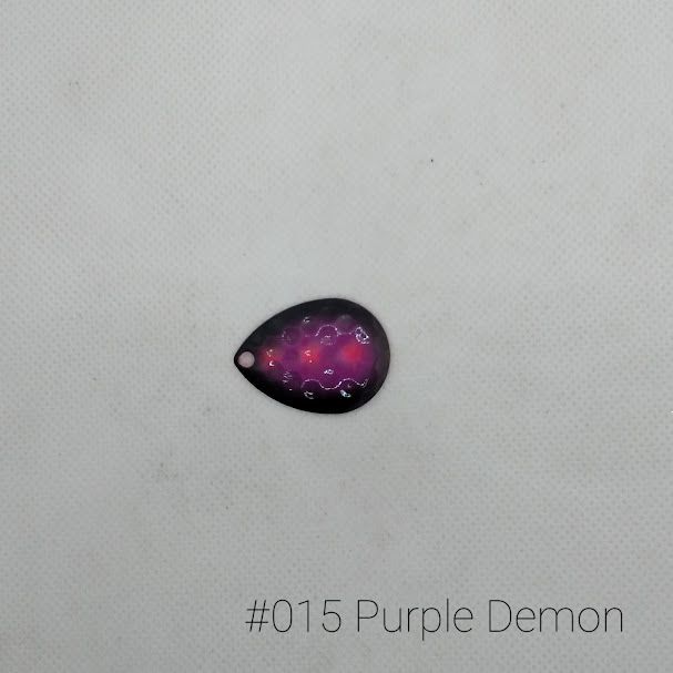 #015 Purple Demon W/Hot Pink Back Size 4 3pk Krankie Lure Colorado Blades