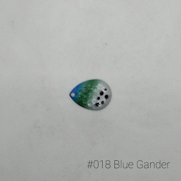 #018 Blue Gander W/White Back Size 4 3pk Krankie Lure Colorado Blades