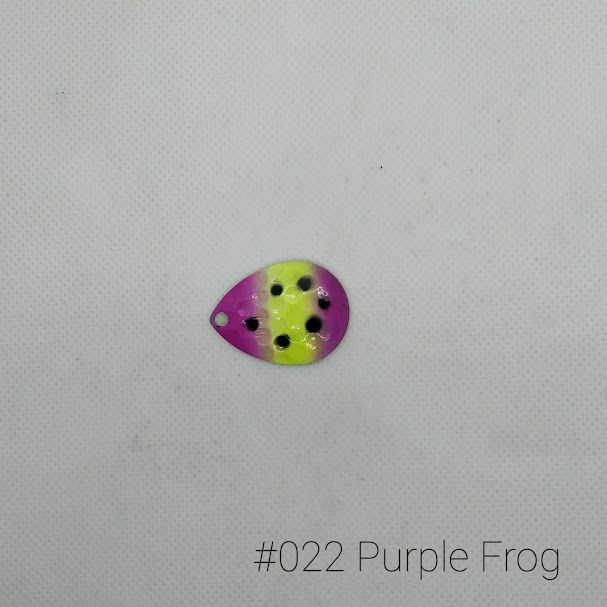 #022 Purple Frog W/Chartreuse Back Size 5 3pk Krankie Lure Colorado Blades