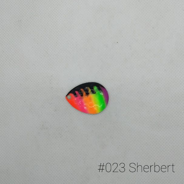 #023 Sherbert W/Chartreuse Back Size 4 3pk Krankie Lure Colorado Blades
