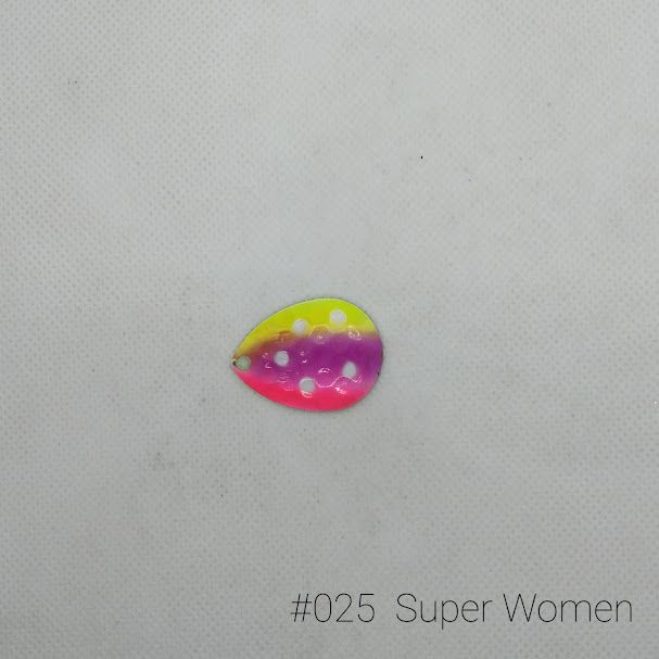 #025 Super Women W/Chartreuse Back Size 4 3pk Krankie Lure Colorado Blades