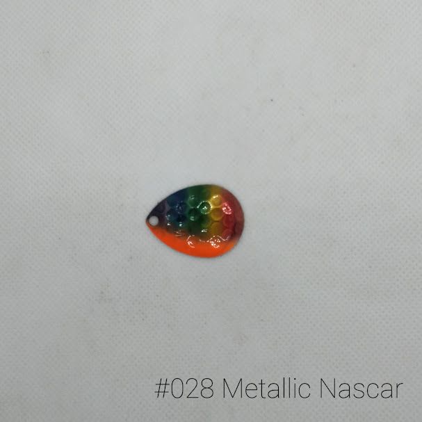 #028 Metallic Nascar W/Gold Back Size 4 3pk Krankie Lure Colorado Blades