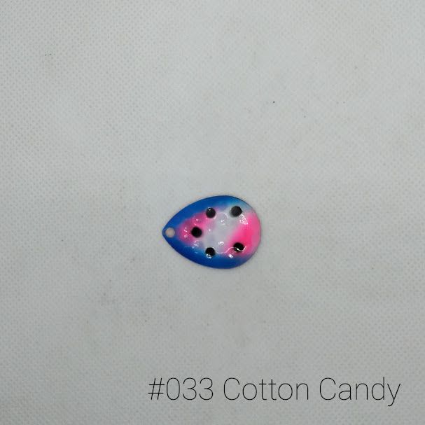 #033 Cotton Candy W/Hot Pink Back Size 4 3pk Krankie Lure Colorado Blades