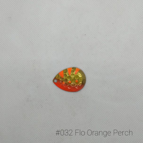 #032 Flo Orange Perch W/Anti Freeze Back Size 4 3pk Krankie Lure Colorado Blades