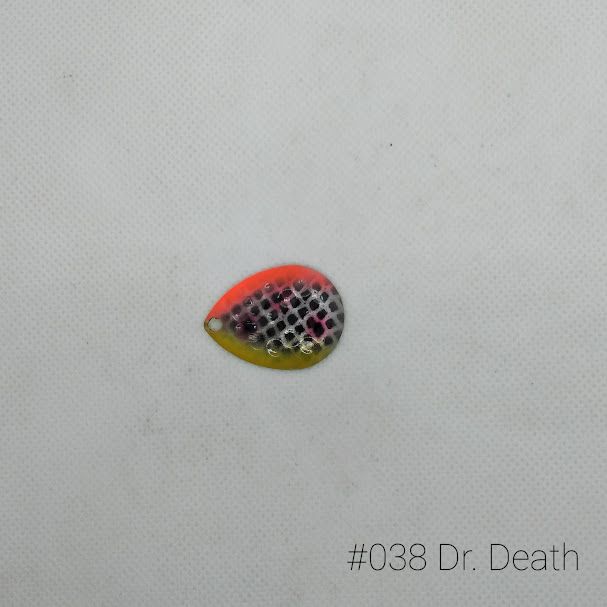 #038 Dr. Death W/Chartreuse Back Size 4 3pk Krankie Lure Colorado Blades
