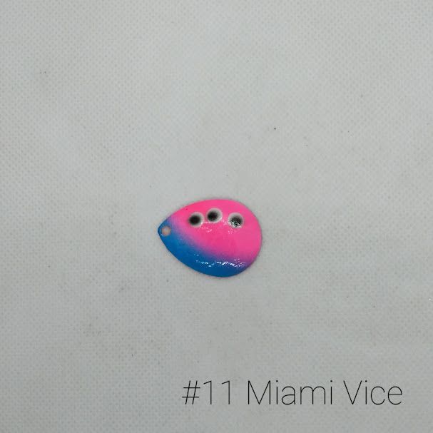 #11-P Miami Vice W/Pink Back Size 4 3pk Krankie Lure Colorado Blades