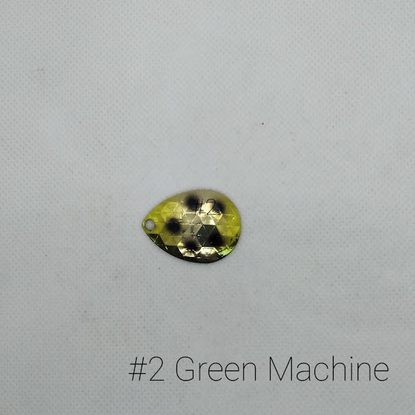 #2-S Green Machine W/Silver Back Size 3 3pk Krankie Lure Colorado Blades