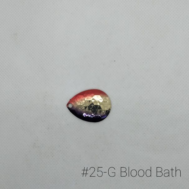 #25-G Blood Bath W/Gold Back Size 4 3pk Krankie Lure Colorado Blades
