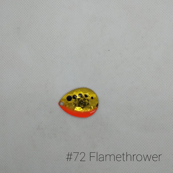 #72-G Flamethrower W/Gold Back Size 3 3pk Krankie Lure Colorado Blades