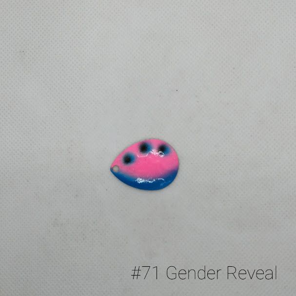 #71-G Gender Reveal W/Gold Back Size 3 3pk Krankie Lure Colorado Blades